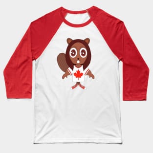 Canadian Beaver and the Red Sneakers Baseball T-Shirt